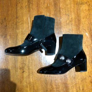 Marc Jacobs leather and patent leather boots with silver accents